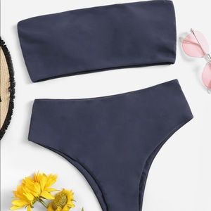 SHEIN Bandeau High Waisted Bikini Swimsuit